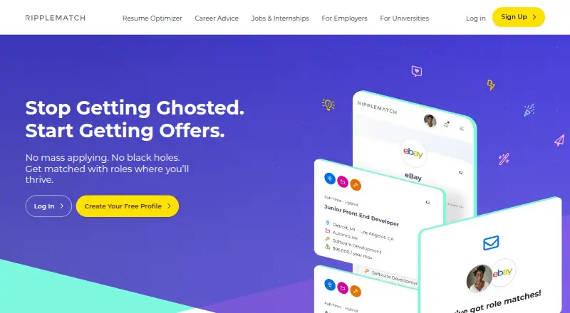 The RippleMatch homepage