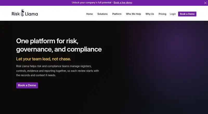 The Risk Llama homepage