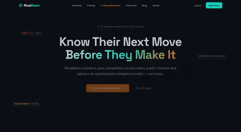 The RivalBeam homepage