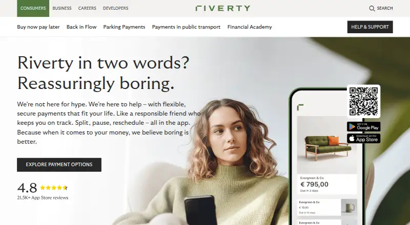 The Riverty homepage