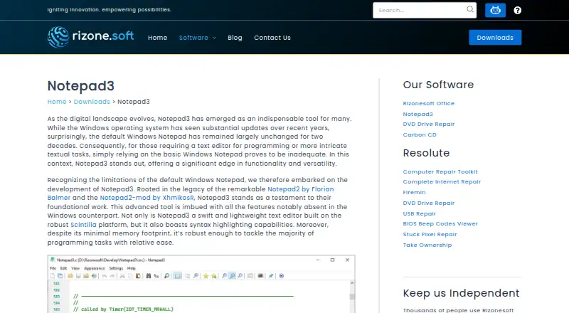 The Notepad3 homepage
