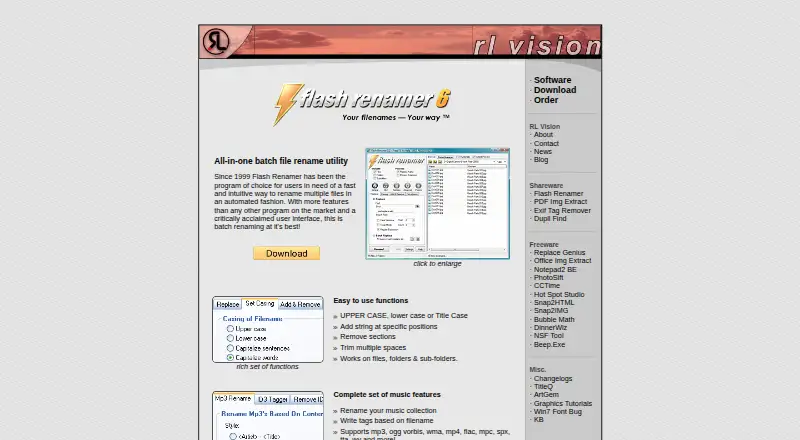 The Flash Renamer homepage
