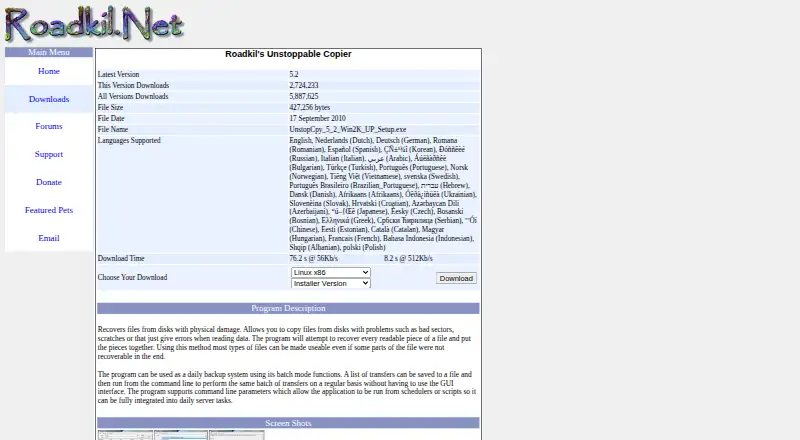 The Unstoppable Copier homepage