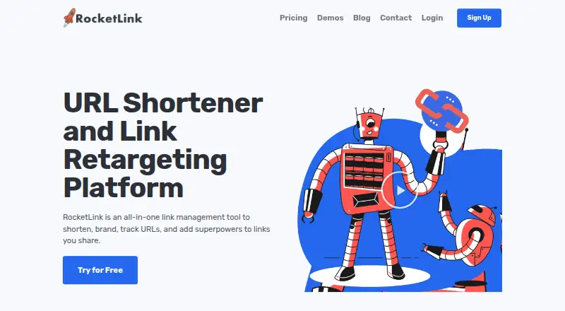 The RocketLink homepage