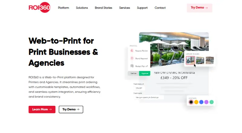 The ROI360 homepage