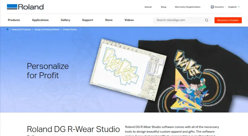 The R-Wear Studio homepage