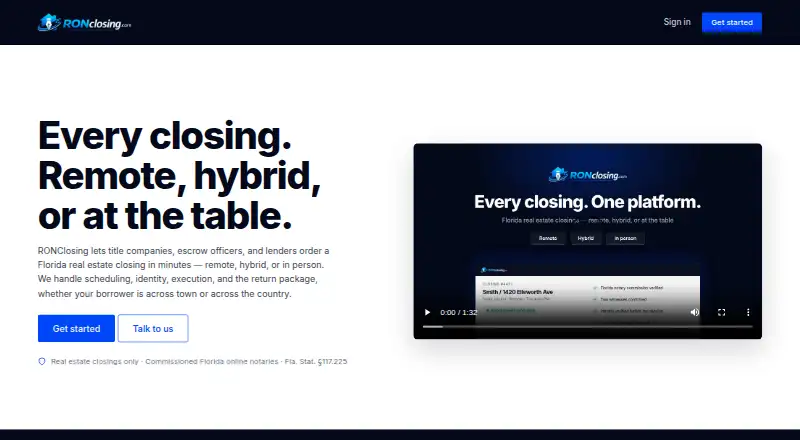 The RONClosing homepage