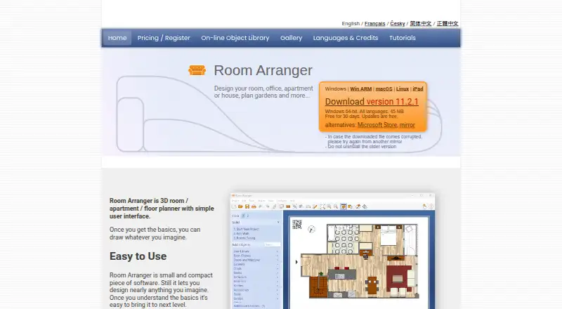 The Room Arranger homepage