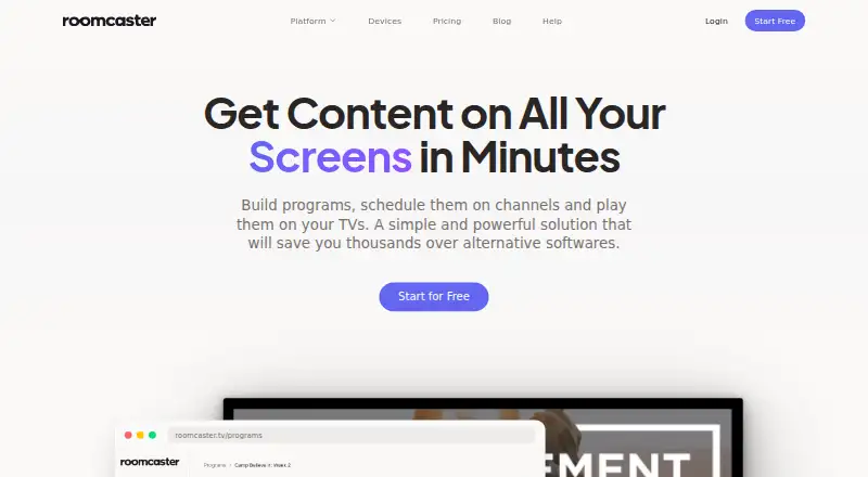 The Roomcaster homepage