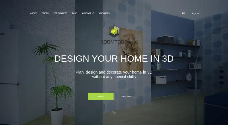 The RoomToDo homepage