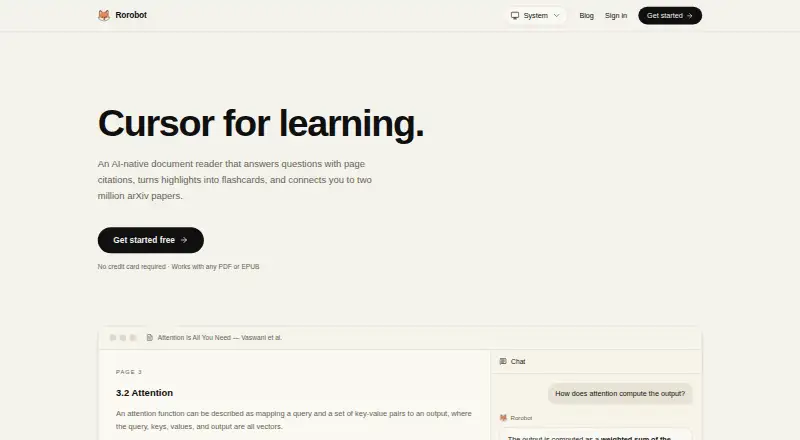 The Rorobot homepage