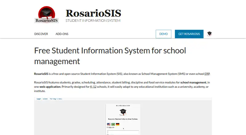 The RosarioSIS homepage