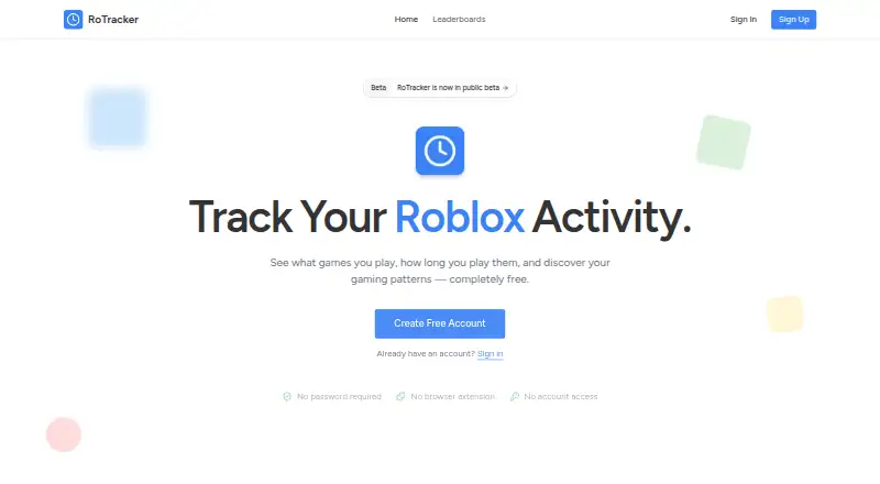 The RoTracker homepage