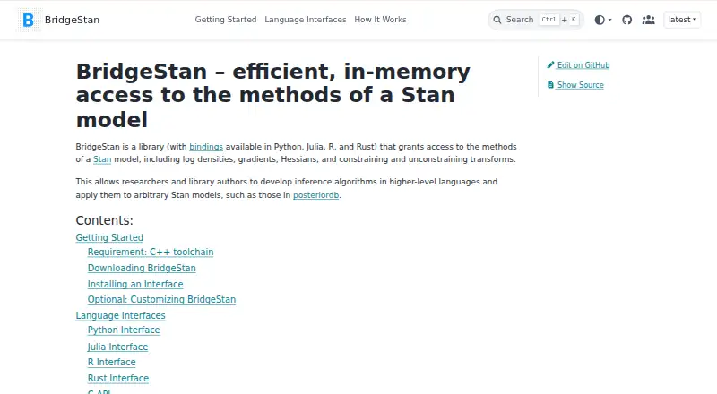 The BridgeStan homepage