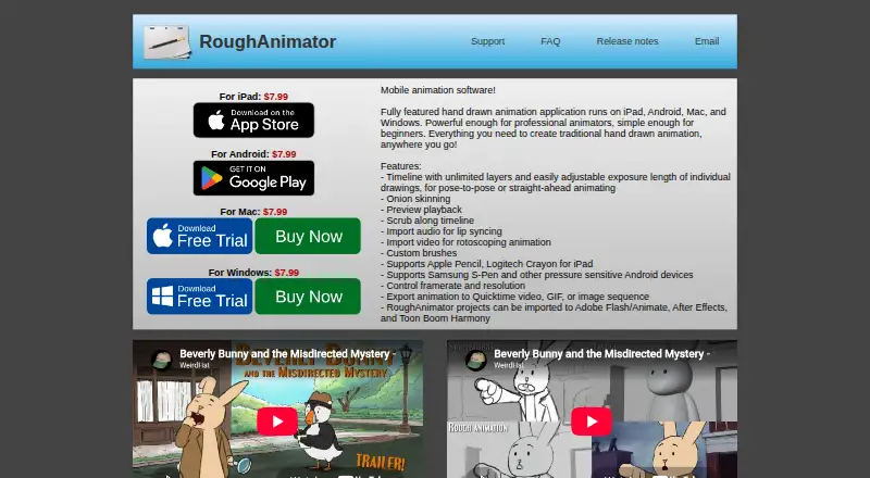 The RoughAnimator homepage