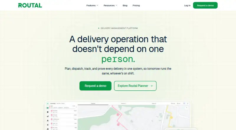 The Routal homepage