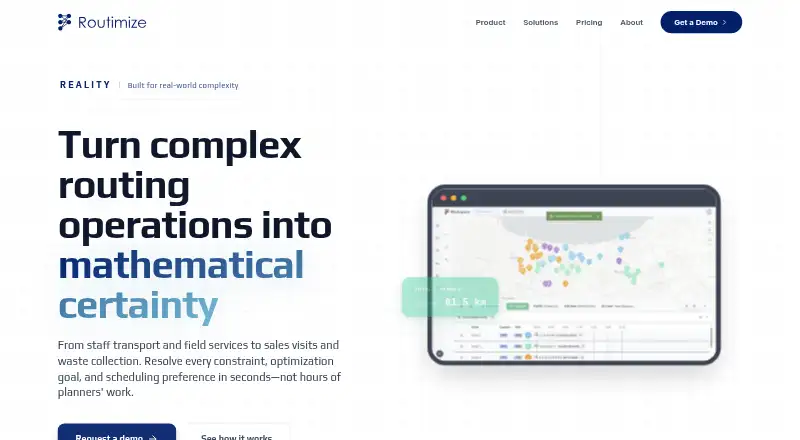 The Routimize homepage