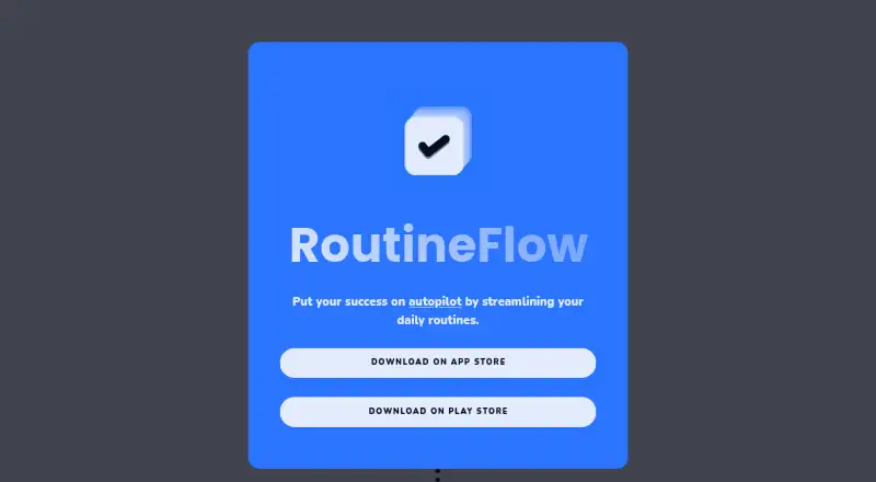 The RoutineFlow homepage