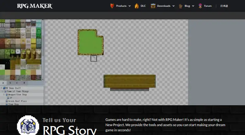 The RPG Maker homepage