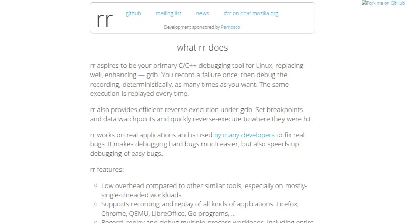 The rr homepage