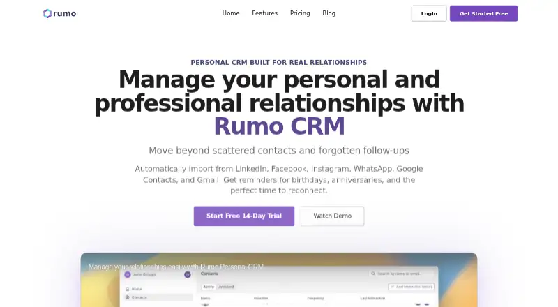 The Rumo homepage