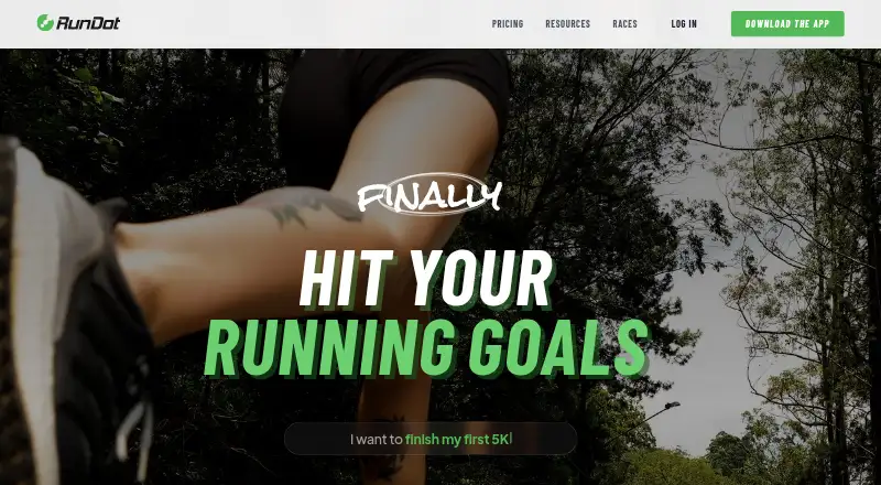 The RunDot homepage