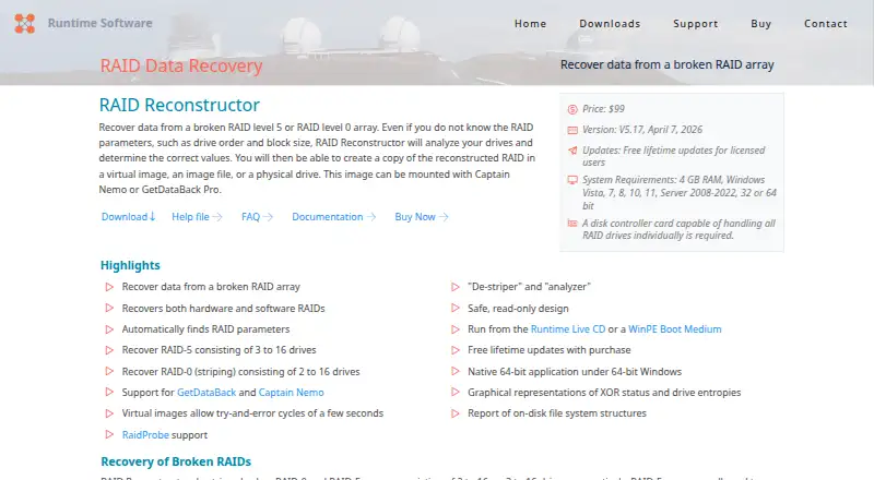 The RAID Reconstructor homepage