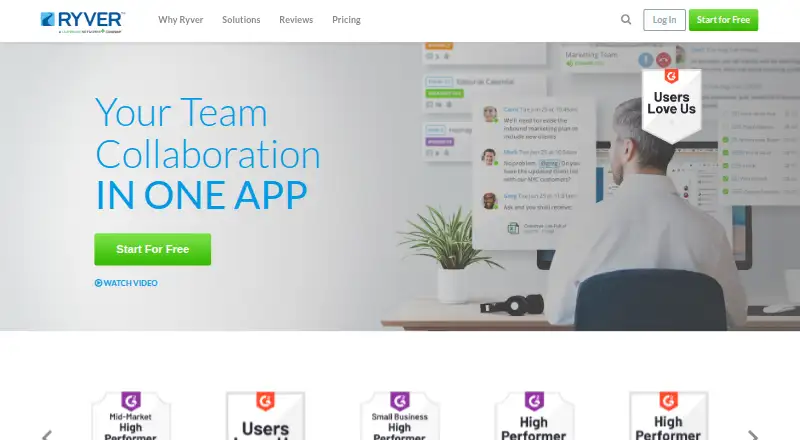 The Ryver homepage