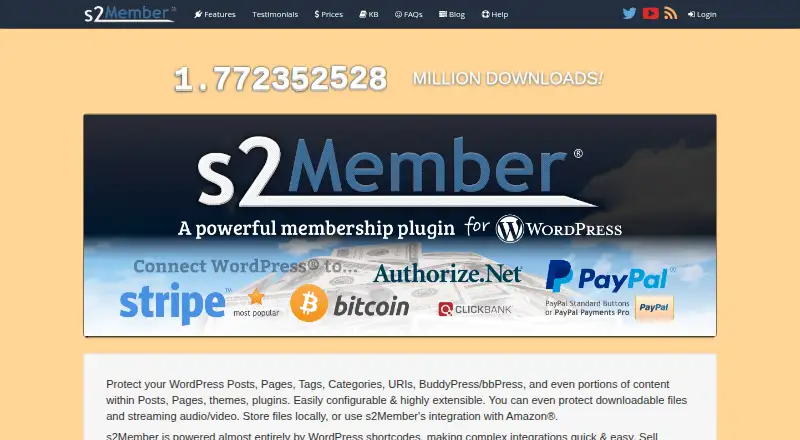The s2Member homepage