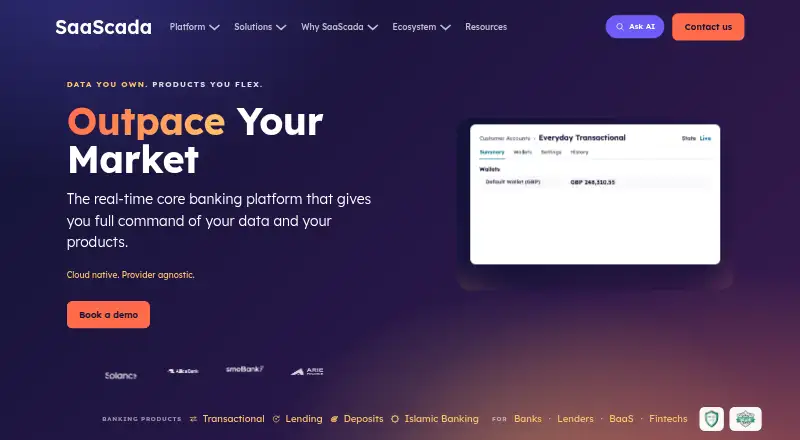 The SaaScada homepage