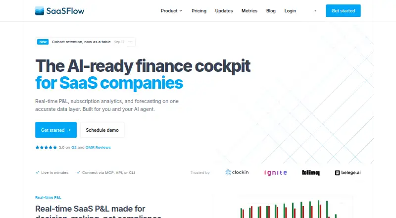 The SaaSFlow homepage