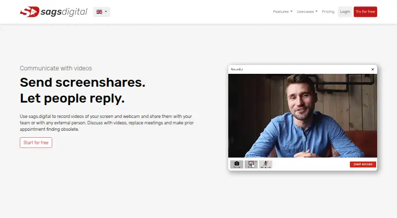The sags.digital homepage