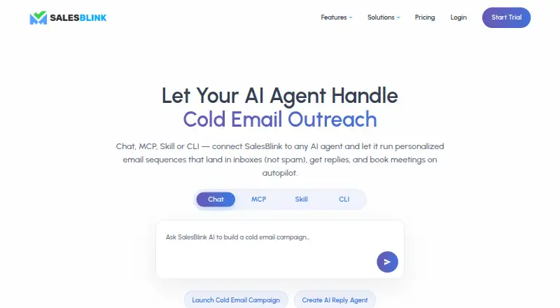 The SalesBlink homepage