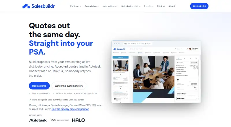 The Salesbuildr homepage