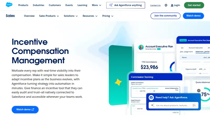 The Salesforce Spiff homepage