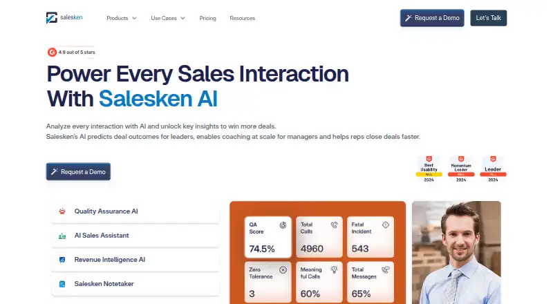 The Salesken homepage