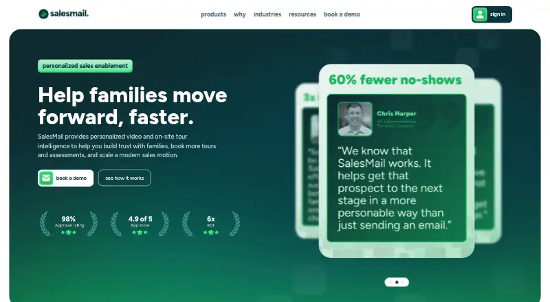 The SalesMail homepage