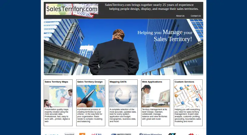 The SalesTerritory.com homepage