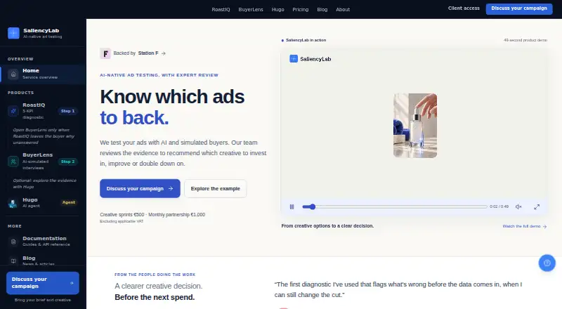 The SaliencyLab homepage