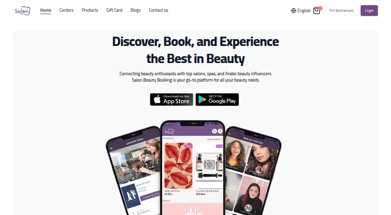 The Salon homepage