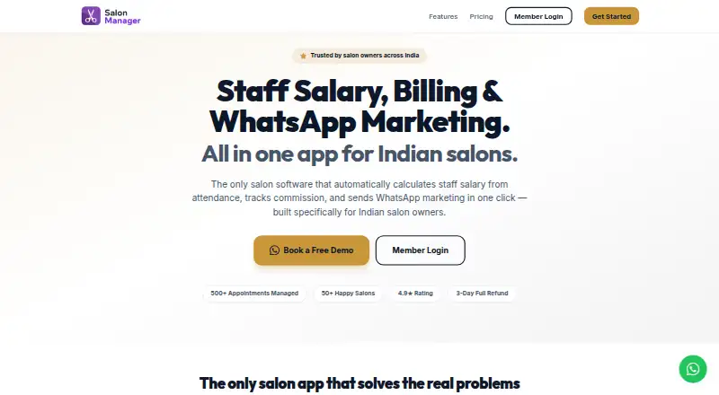 The Salon Manager homepage