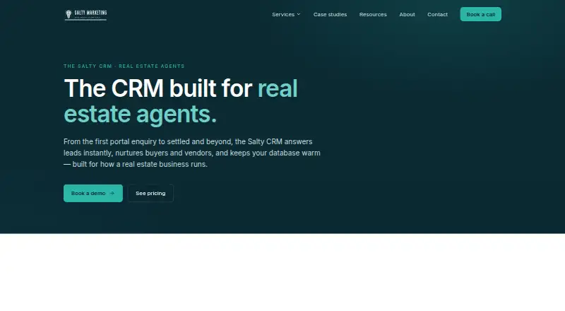 The The Salty CRM homepage