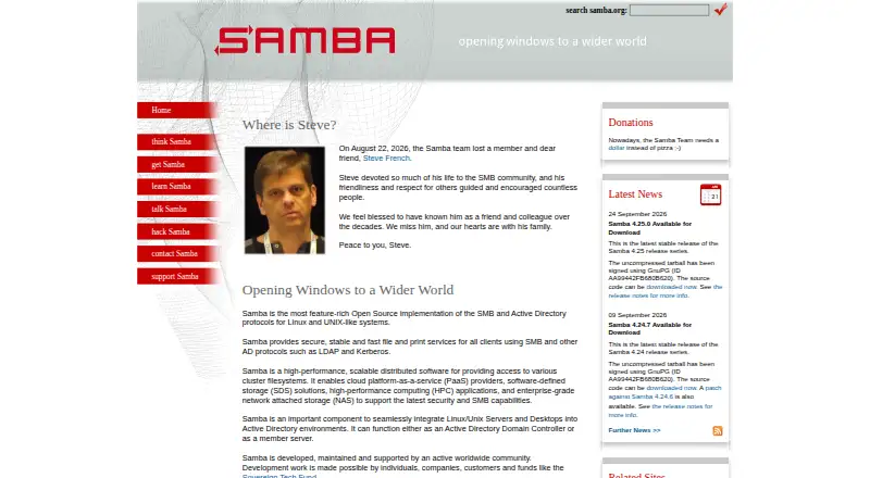 The Samba homepage