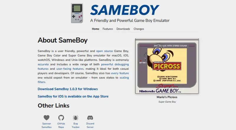 The SameBoy homepage