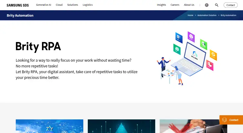 The Brity RPA homepage