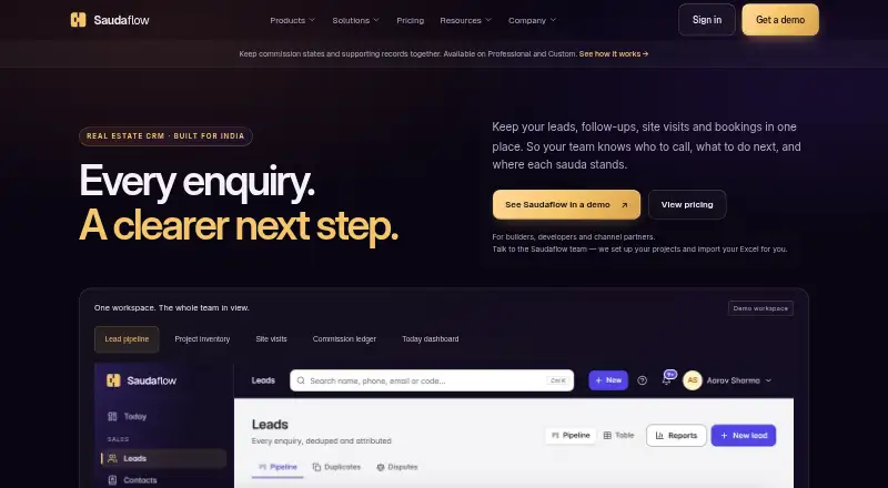 The Saudaflow homepage