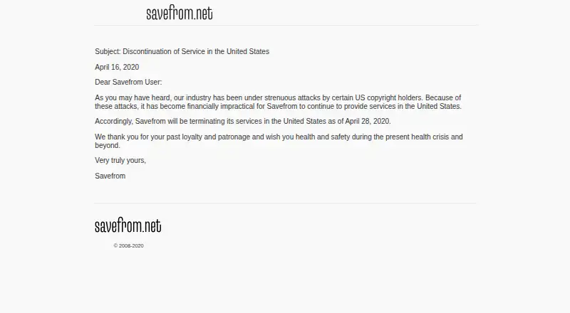 The SaveFrom.net homepage