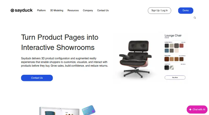 The Sayduck homepage