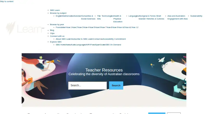 The SBS Learn homepage