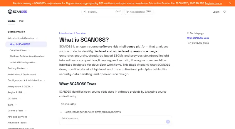 The SBOM Workbench homepage